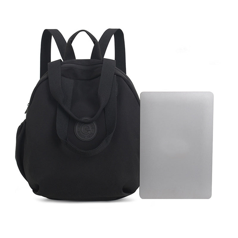 Black Round Bags Women Fashion Large Capacity Multifunctional Backpack Shoulder Bag Handbag - KuzuSHOP