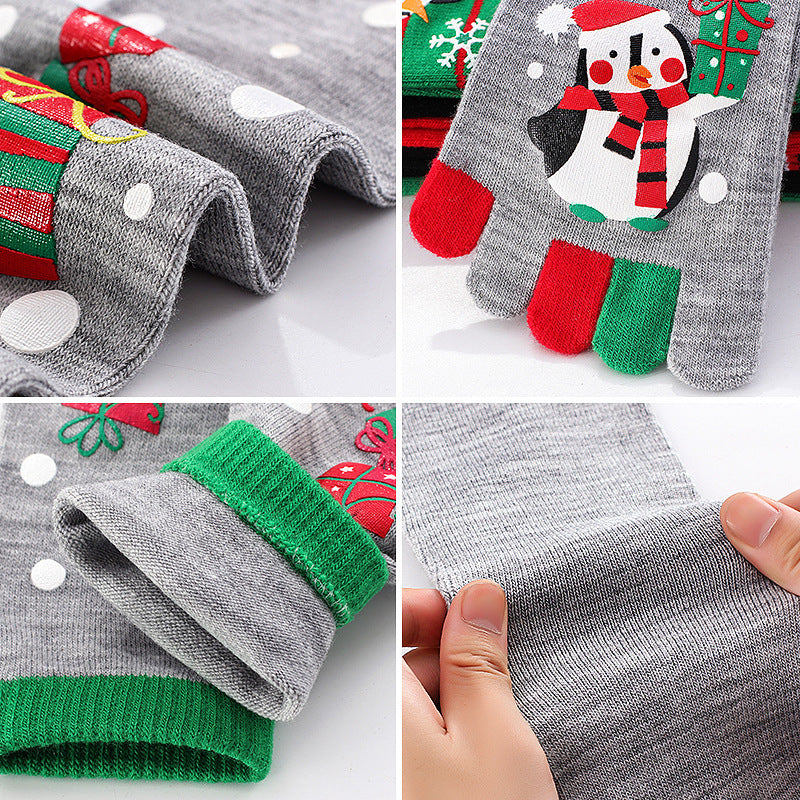 Cute Christmas Five-finger Socks Winter Elastic Sweat-absorbent Split-toe Socks For Women - KuzuSHOP