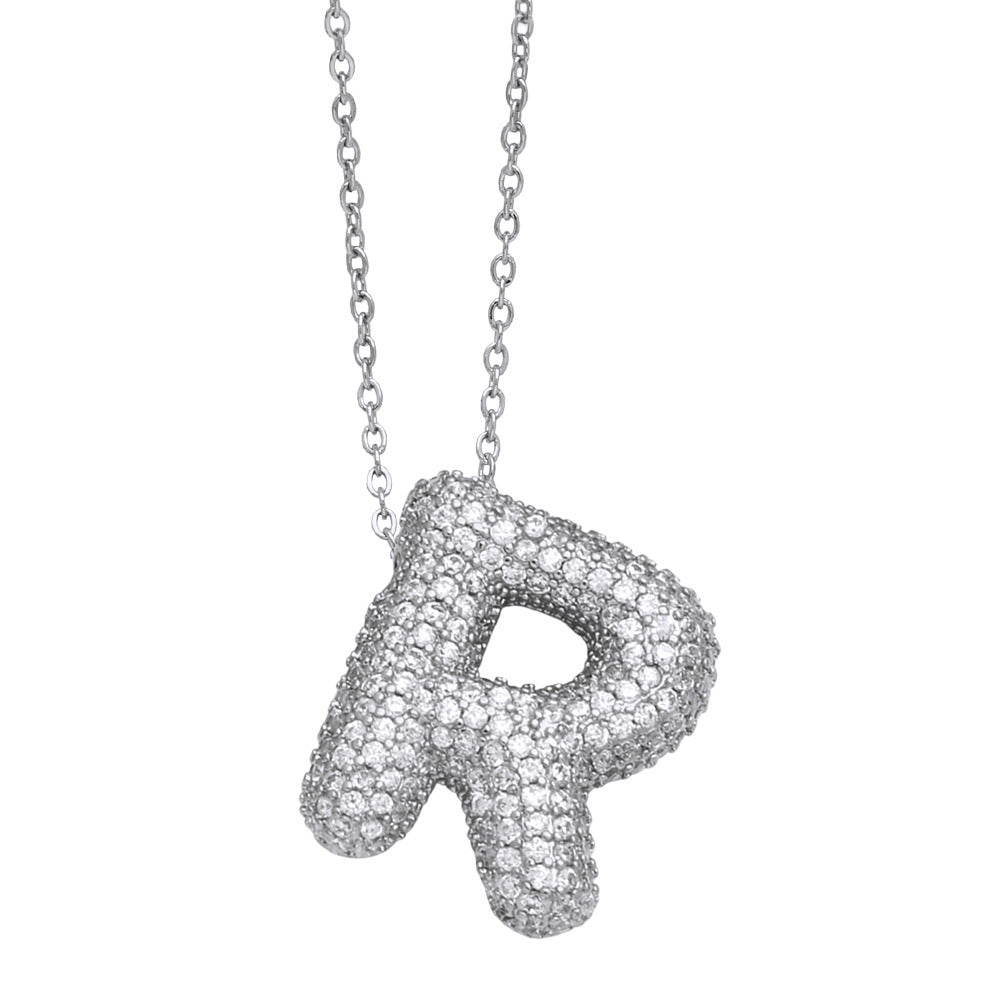 26 English Letter Necklace For Women Inlaid Zircon - KuzuSHOP