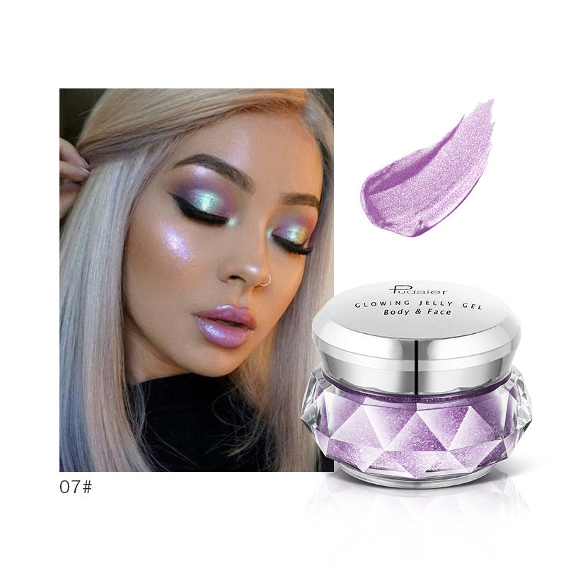 Face Highlighter Jelly Gel Mermaid Eyeshadow Glow Body Glitter Festival Makeup Iluminador Gold Liquid Highlighter Bronzer - KuzuSHOP