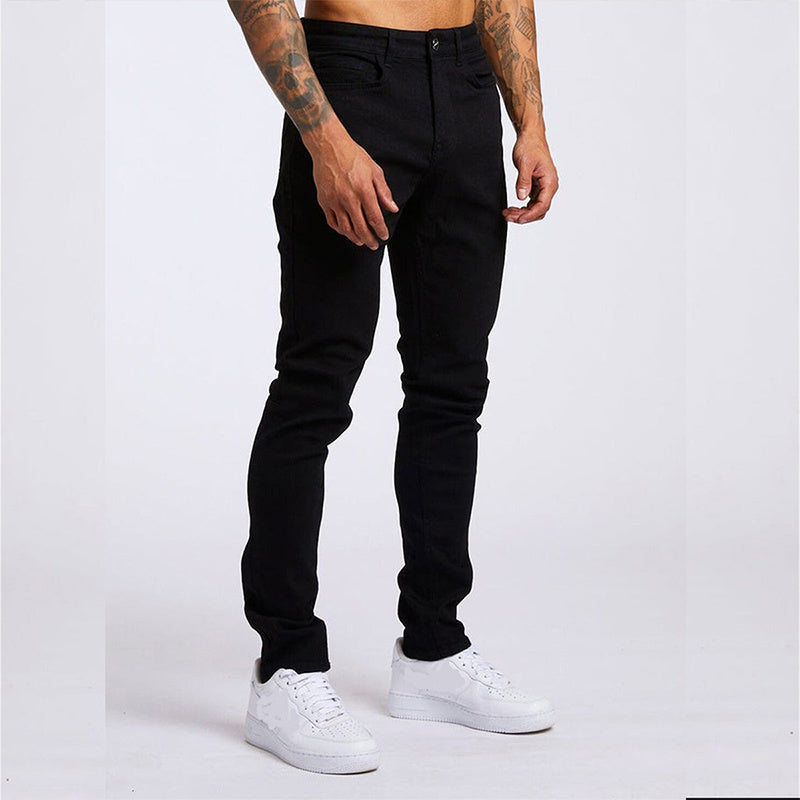 Men's Fashion Casual Slim Fit High Waist Jeans - KuzuSHOP