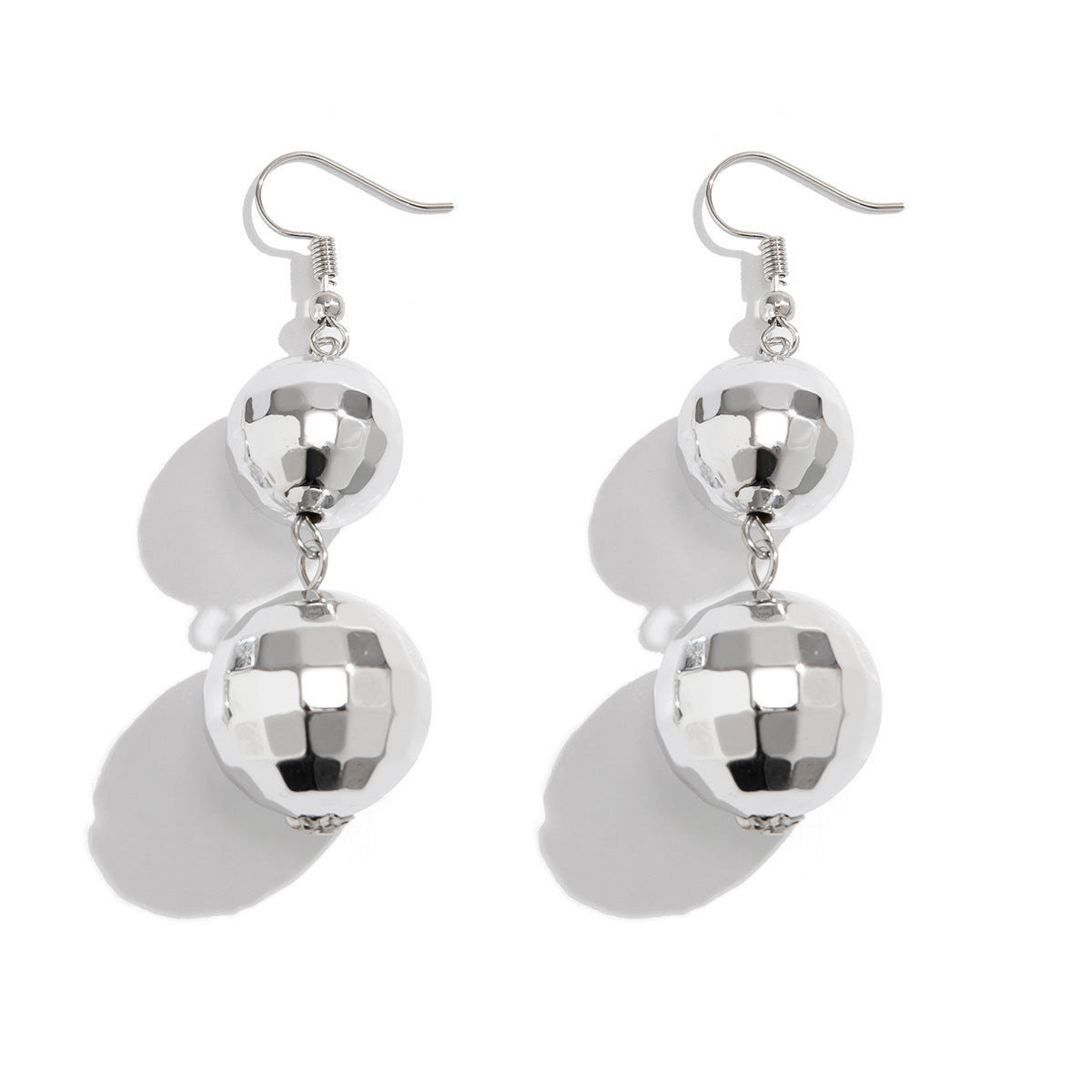 Disco Ball Lamp Round Beads Eardrops Stud Earrings Female Fashion - KuzuSHOP
