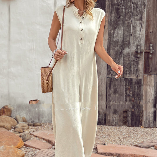 Women's Versatile Casual Solid Color Jumpsuit - KuzuSHOP