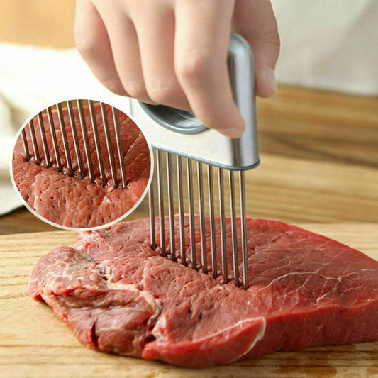 Onion Holder Slicer Vegetable tools Tomato Cutter Stainless Steel Kitchen Gadget - KuzuSHOP