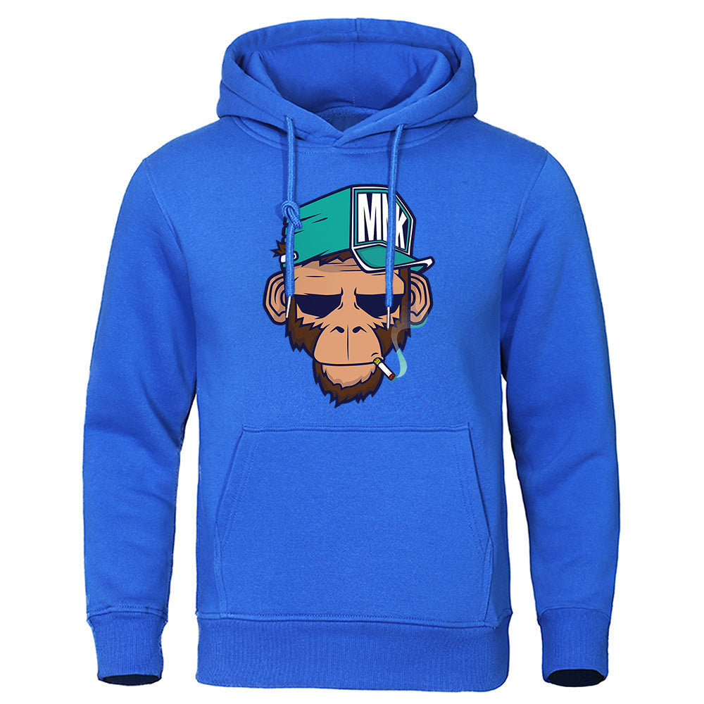 Personality Smoking Monkey Hoodie Sweatshirt Hip Hop Casual Street Hooded - KuzuSHOP