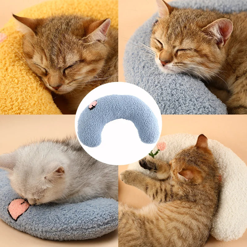 Little Pillow For Cats Fashion Neck Protector Deep Sleep Puppy U-Shaped Pillow Pets Pillow Kitten Headrest Dog Sleeping Pillow Pet Products - KuzuSHOP