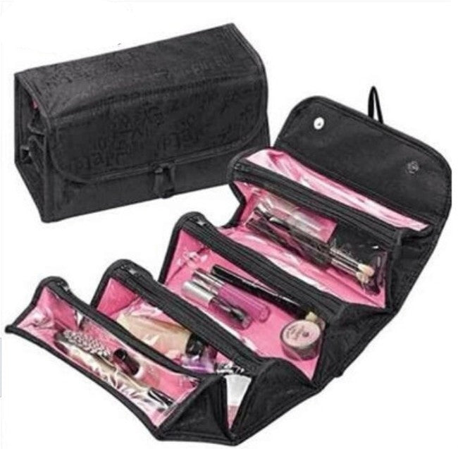 Cosmetic Bag Makeup Tools Bag Fashion Female Makeup Hanging Loop Women Toiletries Case Jewelry Organizer Zipped Compartment - KuzuSHOP