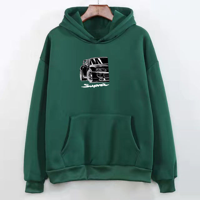 Velvet Padded Loose Long Sleeve Hoodie Plus Size All-matching Hoodie Women's Clothing - KuzuSHOP