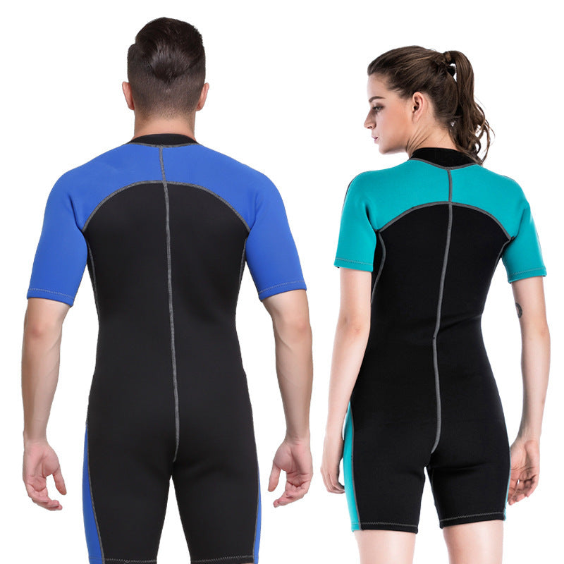Neoprene Wetsuits Men's And Women's Swimming WetSuits One-Piece Thicken Swimsuit Short Sleeve Deep Diving Surfing Wetsuits - KuzuSHOP