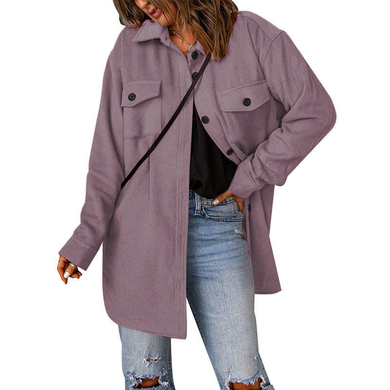 Fashion Casual Woolen Coat Women - KuzuSHOP