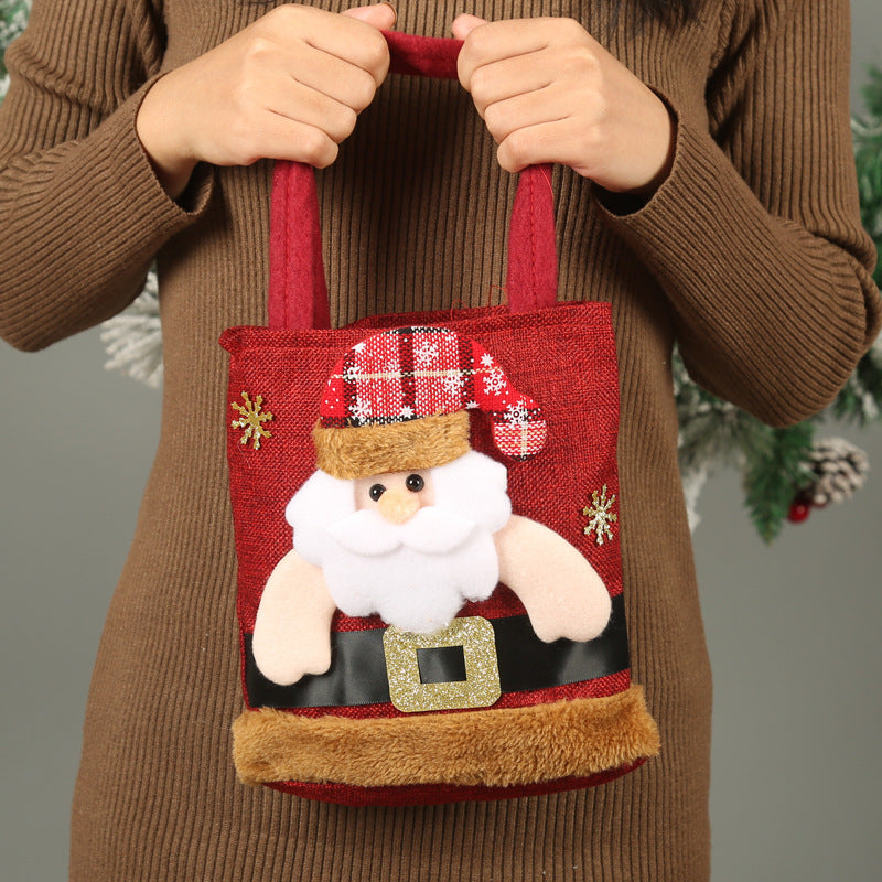 Christmas Candy Gift Tote Bag For Kids, Snowman Bear Handbag, Small Christmas Tree Decoration Bags - KuzuSHOP