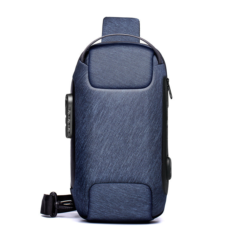 Waterproof USB Anti-theft Bag Men Oxford Crossbody Shoulder Bag Sling Multifunction Short Travel Messenger Chest Pack - KuzuSHOP