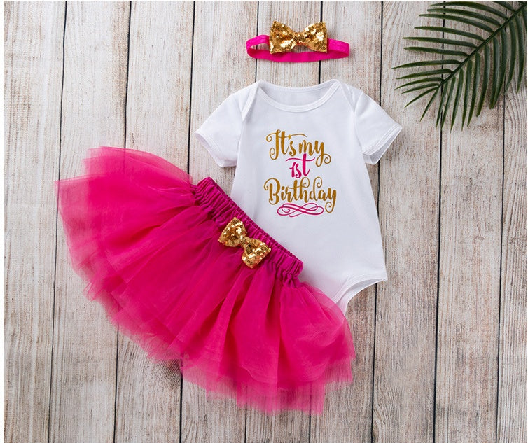 Fashion Girls' Short-sleeved Letter Printed Blouse Mesh Skirt - KuzuSHOP