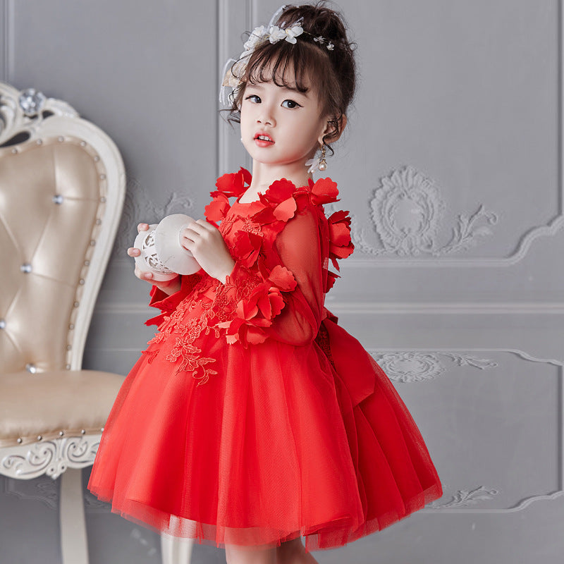 Girls' dresses long-sleeved princess dress - KuzuSHOP