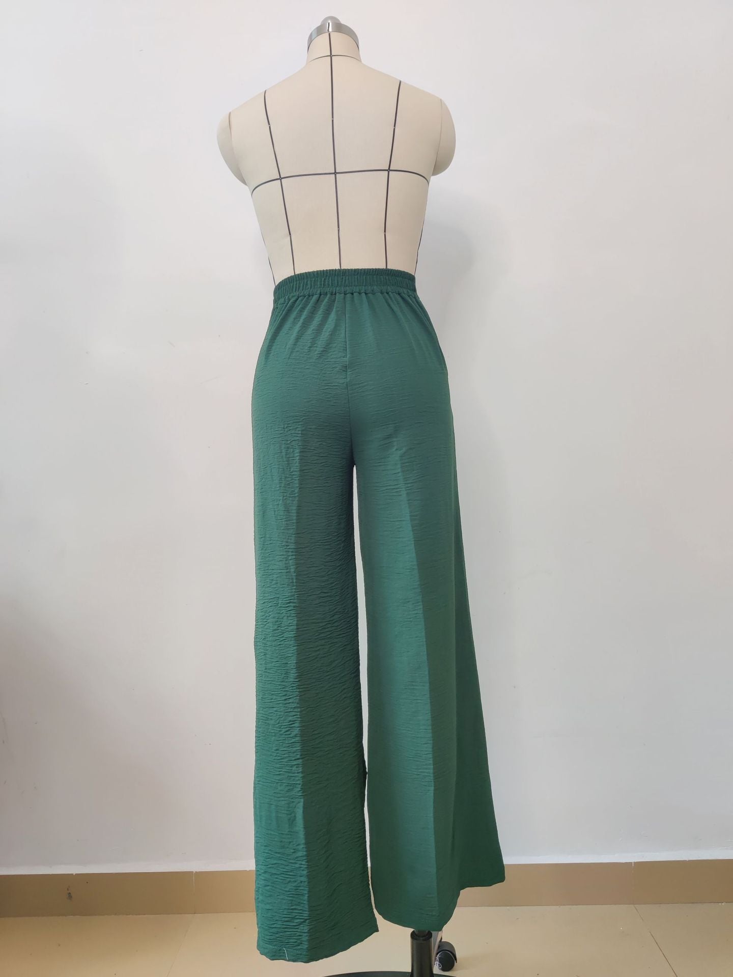 Solid Color Loose Pleated Wide-leg Casual Pants - KuzuSHOP