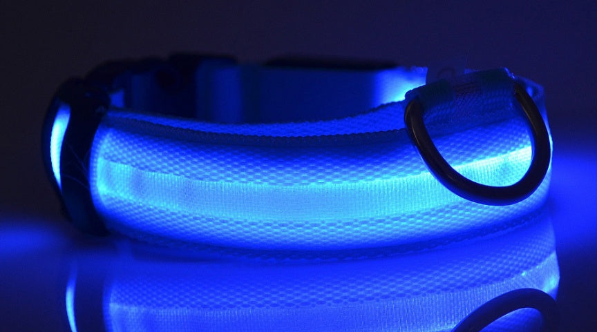 Nylon LED PetSupplies Dog Luminous Collar Night Safety Flashing Glow in Dark Dog Cat Leash Adjustable Pet z