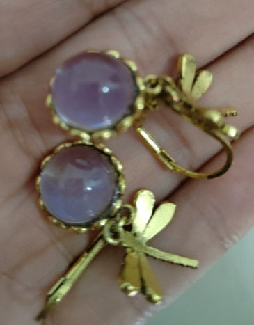 Fashion Jewelry Women's Earrings Hanging Vintage Dragonfly Pendant Earring Boho Chakra Blue Moonstone Drop Earrings For Women Wedding Charm Ethnic Jewellery - KuzuSHOP