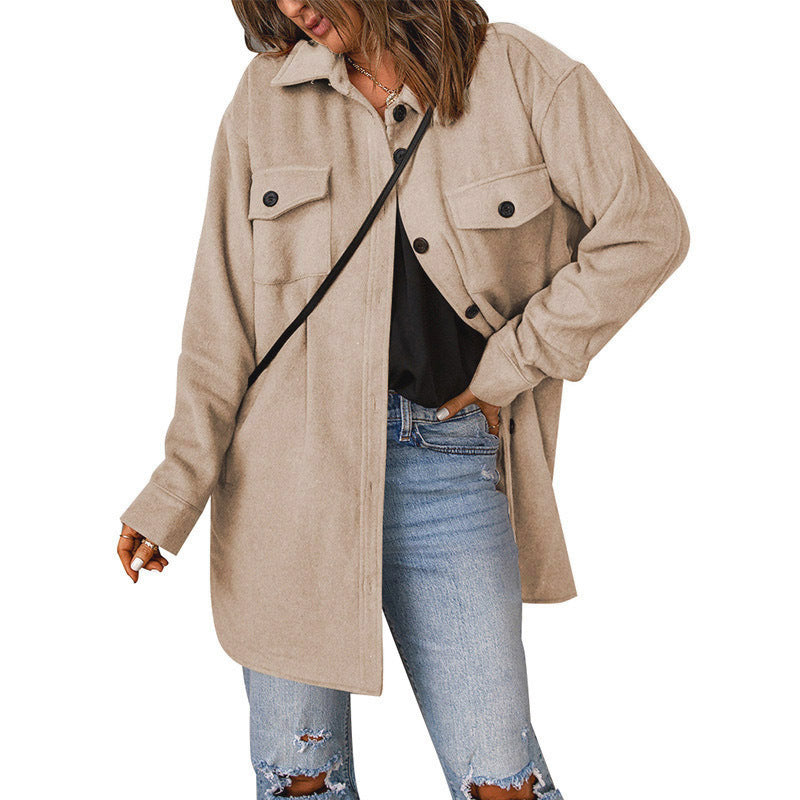 Fashion Casual Woolen Coat Women - KuzuSHOP