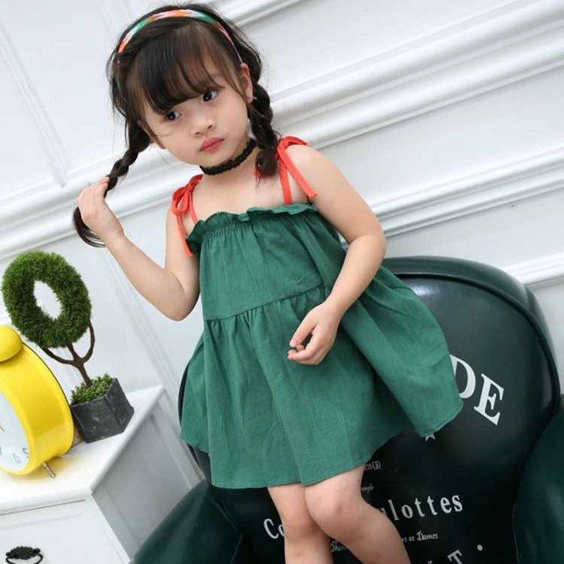 Summer Girls' Cotton Suspender Skirt - KuzuSHOP