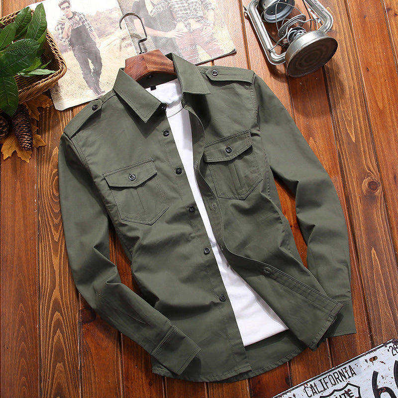 Pure Cotton All-match Casual Plus Size Shirt Coat Men - KuzuSHOP