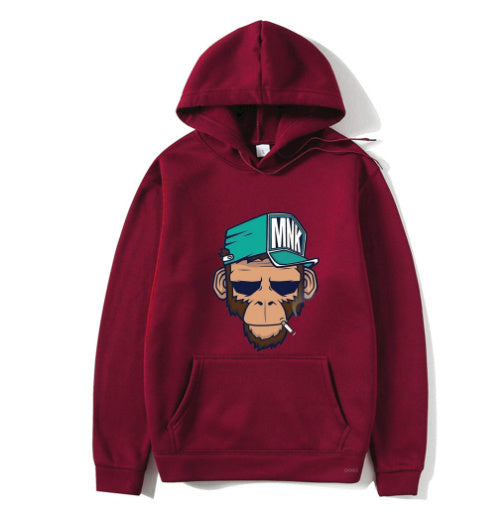Personality Smoking Monkey Hoodie Sweatshirt Hip Hop Casual Street Hooded - KuzuSHOP
