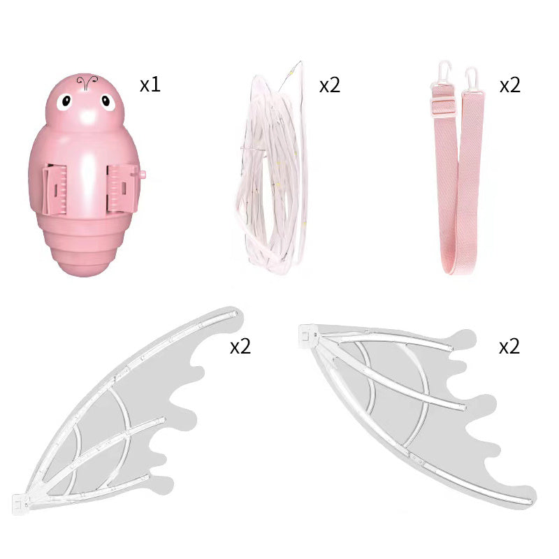 Girls Electrical Butterfly Wings With Lights Glowing Shiny Dress Up Moving Fairy Wings For Birthday Wedding Christmas Halloween - KuzuSHOP