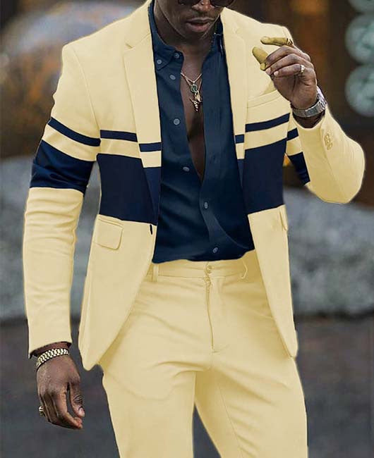 Spring New Striped Suit Jacket Men's Casual - KuzuSHOP