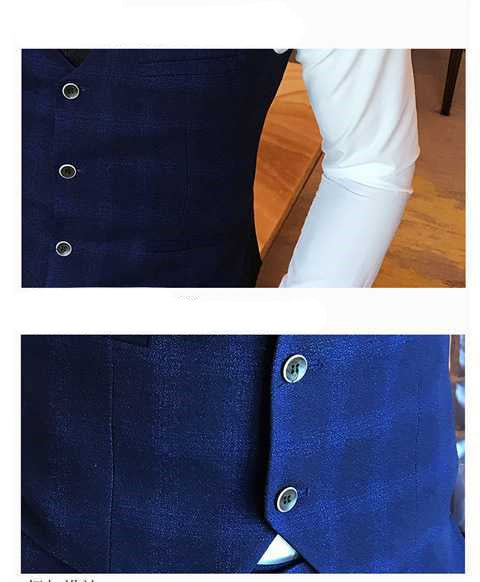 Slim Fit Trendy Men's Small Suit Three-piece Business Casual - KuzuSHOP