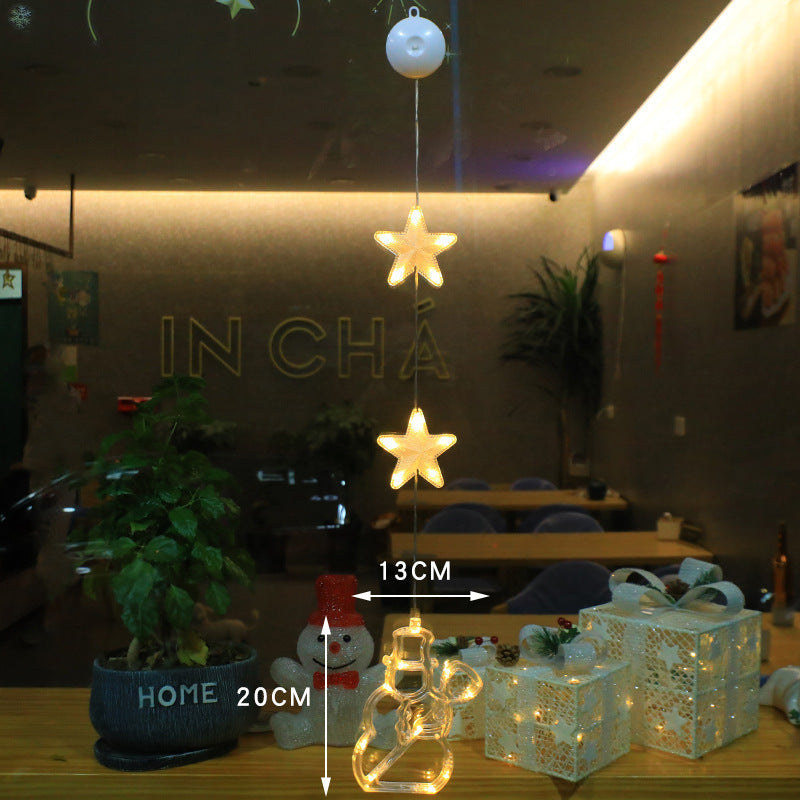 Christmas 3pcs LED Light Star, Xmas Tree Hanging Ornaments Decoration For Home, Christmas Decorations - KuzuSHOP