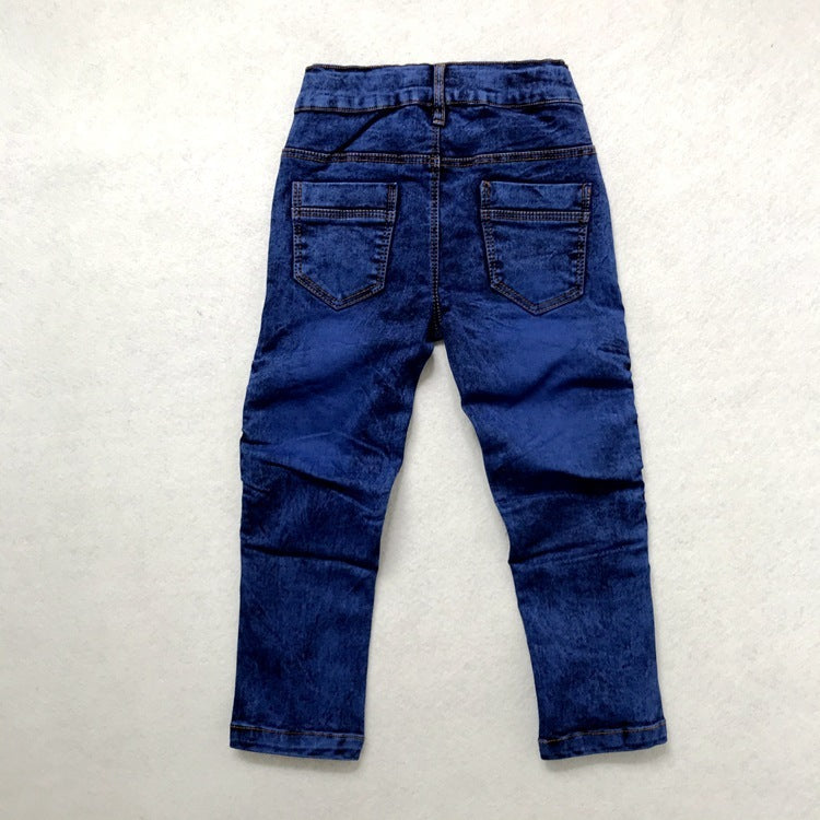 Crinkled Stretch Slim Fit Kids Trousers - KuzuSHOP