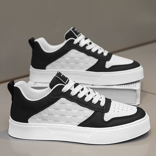 Casual Lace-up Sneakers Men Fashion Breathable Plaid Flats Shoes - KuzuSHOP