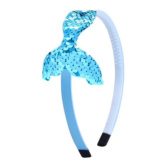 Sequined Hair Accessories Mermaid Tail Flip Fish Scale Pearl Headband Non-slip Manual Hairpin - KuzuSHOP
