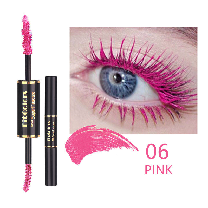 Double-headed Color Mascara Thick Curl More Than Waterproof Not Smudge White Eyebrow Dyeing - KuzuSHOP