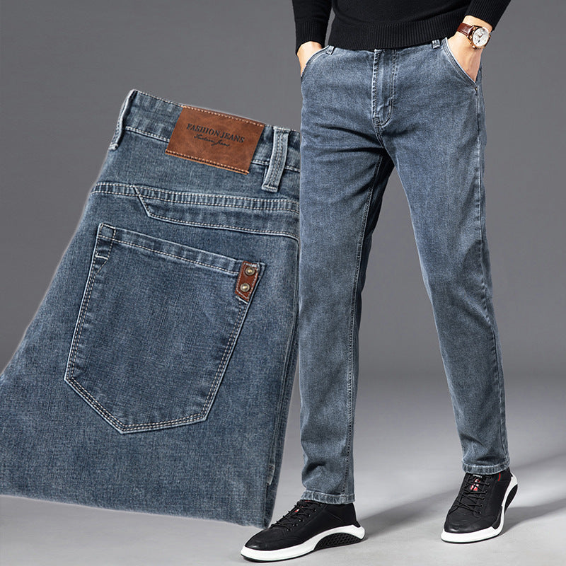 Smoky Gray Jeans Men's Loose Straight - KuzuSHOP