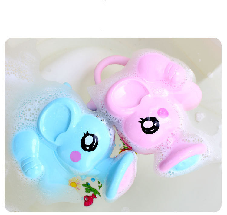 Baby Bath Toys Lovely Plastic Elephant Shape Water Spray For Baby Shower Swimming Toys Kids Gift Storage Mesh Bag Baby Kids Toy - KuzuSHOP