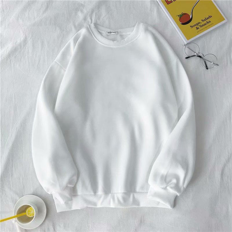 Solid Color Loose And Fattened Warm Hat Sweater With Pockets - KuzuSHOP