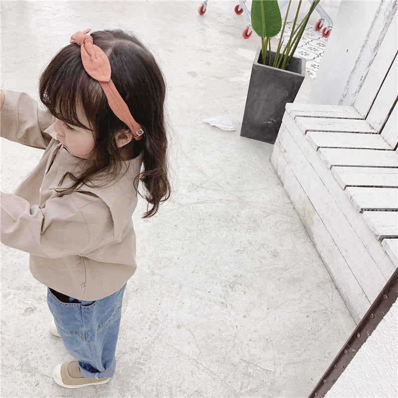 Girls' embroidered large lapel shirt - KuzuSHOP