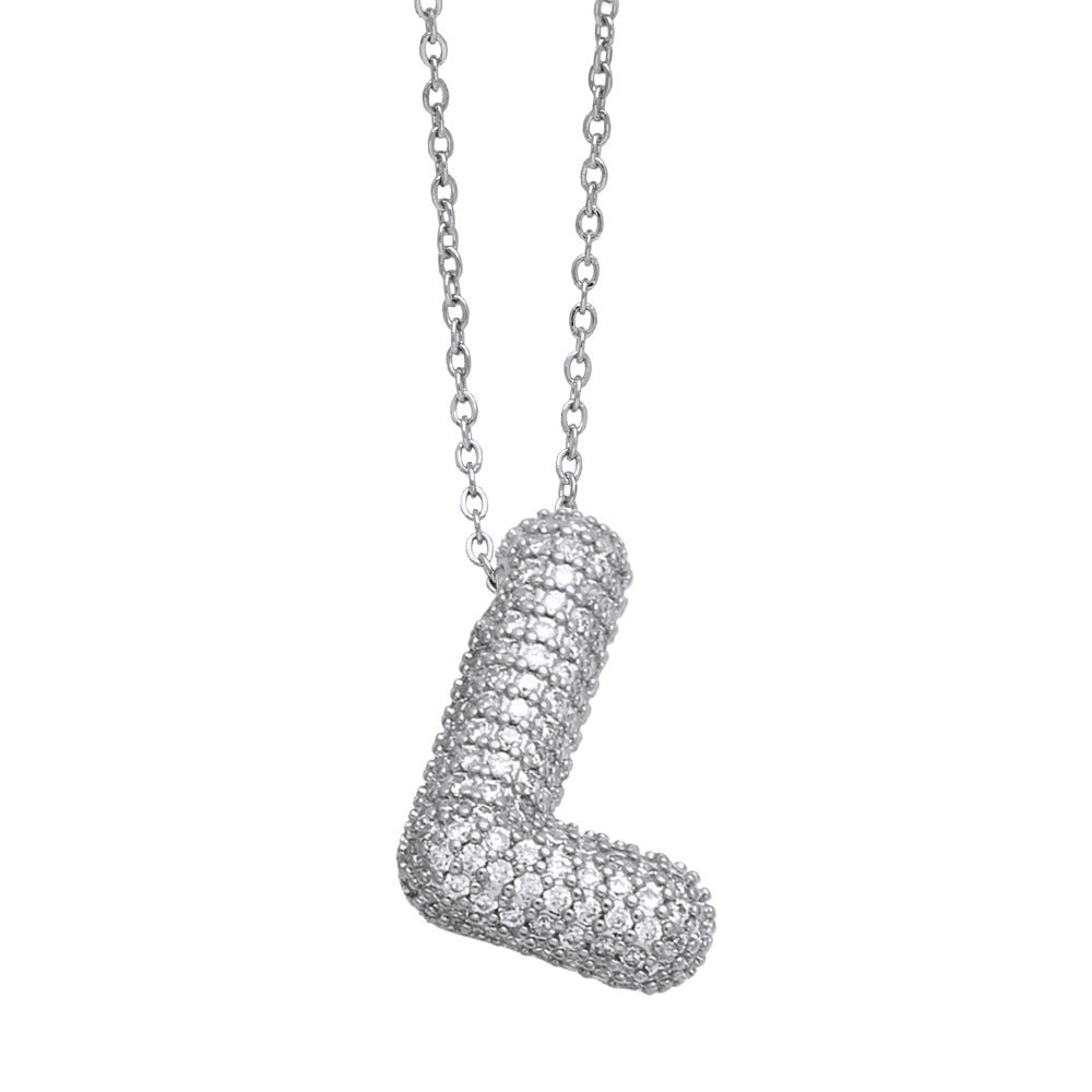26 English Letter Necklace For Women Inlaid Zircon - KuzuSHOP