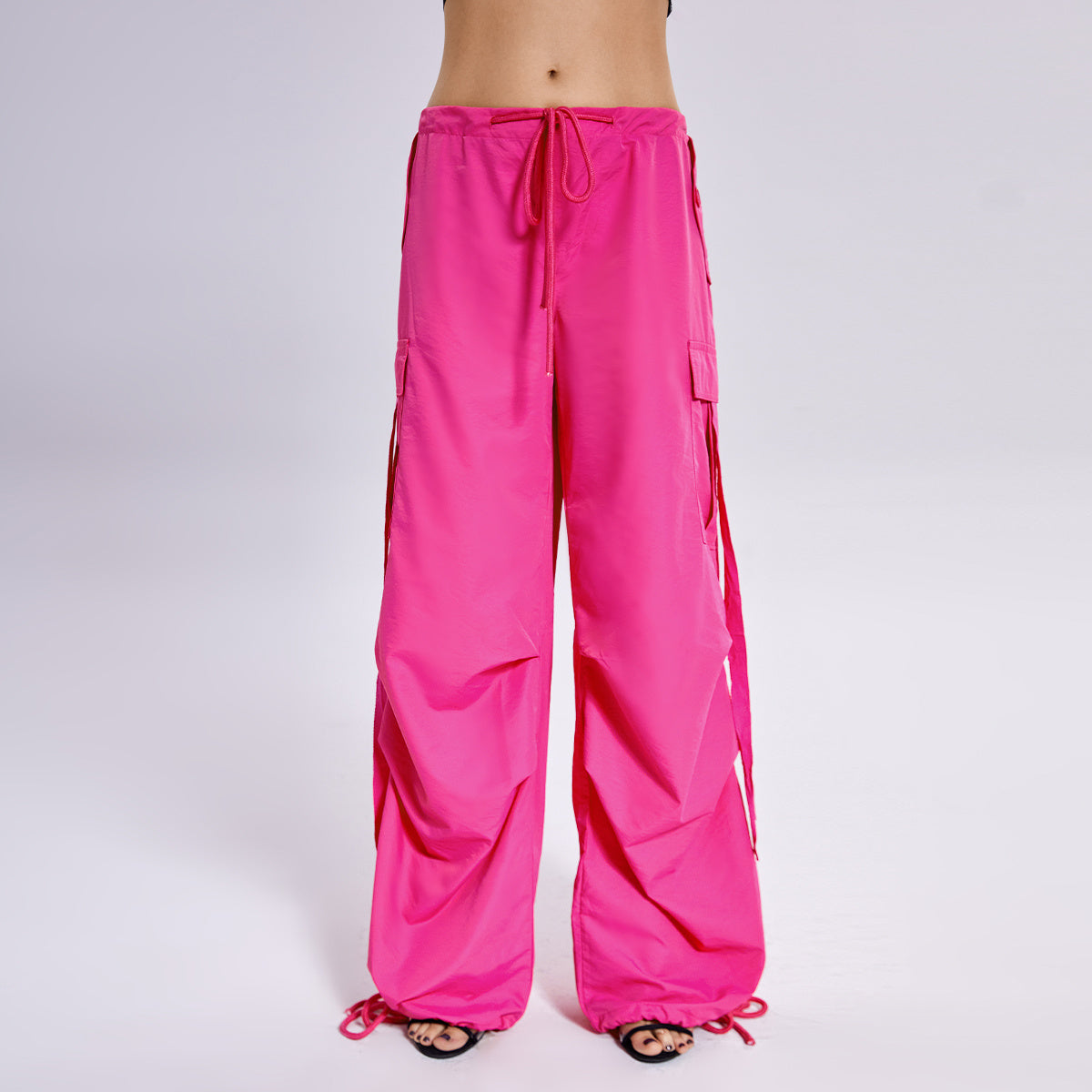 Solid Color Loose Casual Streamer Overalls - KuzuSHOP