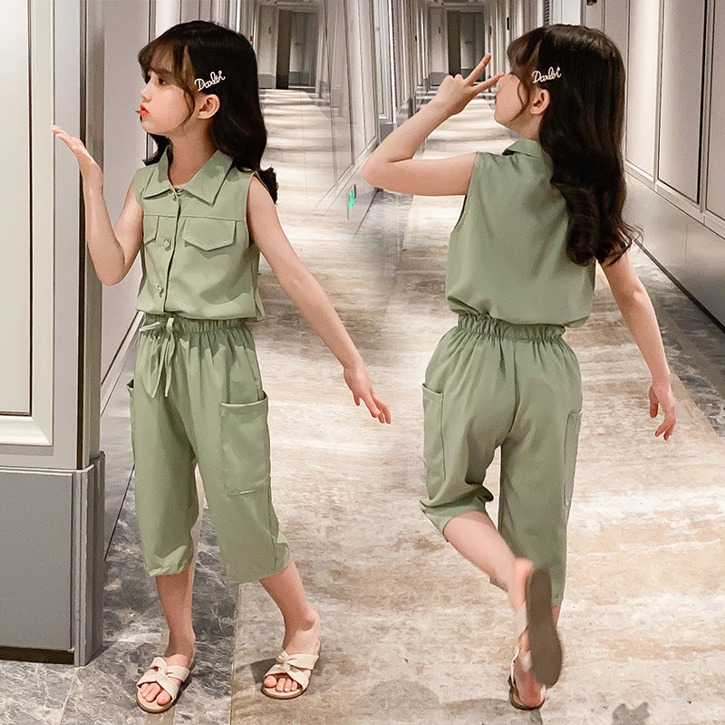 Two-piece Suit Girl Western Style Children Tooling Fashionable Princess - KuzuSHOP