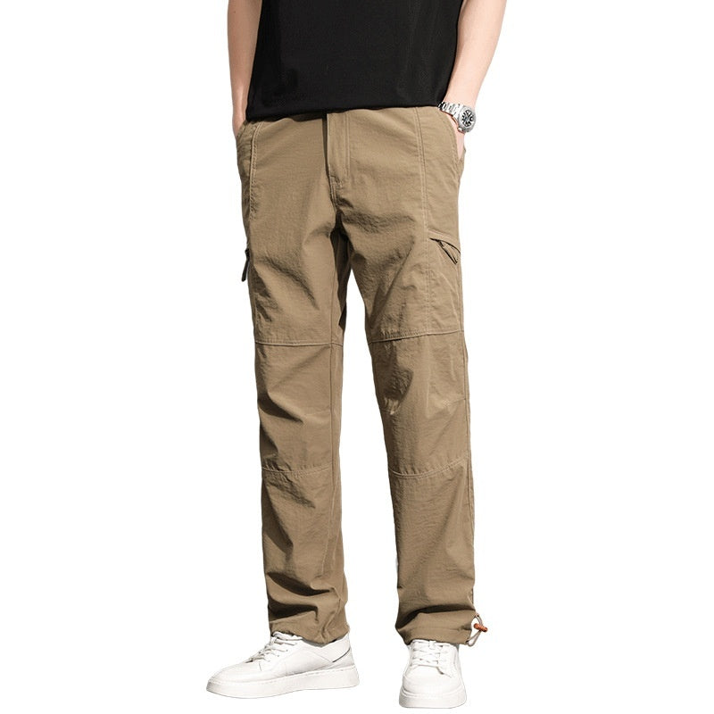 Thin Overalls Men's Casual Loose Ultrathin Khaki Straight - KuzuSHOP