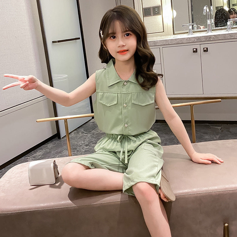 Two-piece Suit Girl Western Style Children Tooling Fashionable Princess - KuzuSHOP
