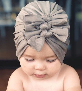 Pleated bowknot baby hat - KuzuSHOP