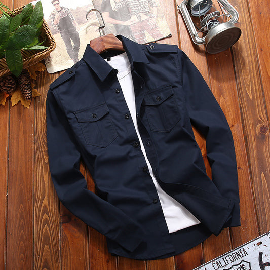 Pure Cotton All-match Casual Plus Size Shirt Coat Men - KuzuSHOP
