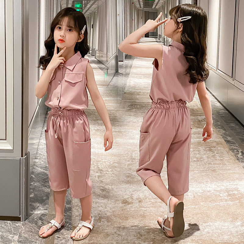 Two-piece Suit Girl Western Style Children Tooling Fashionable Princess - KuzuSHOP