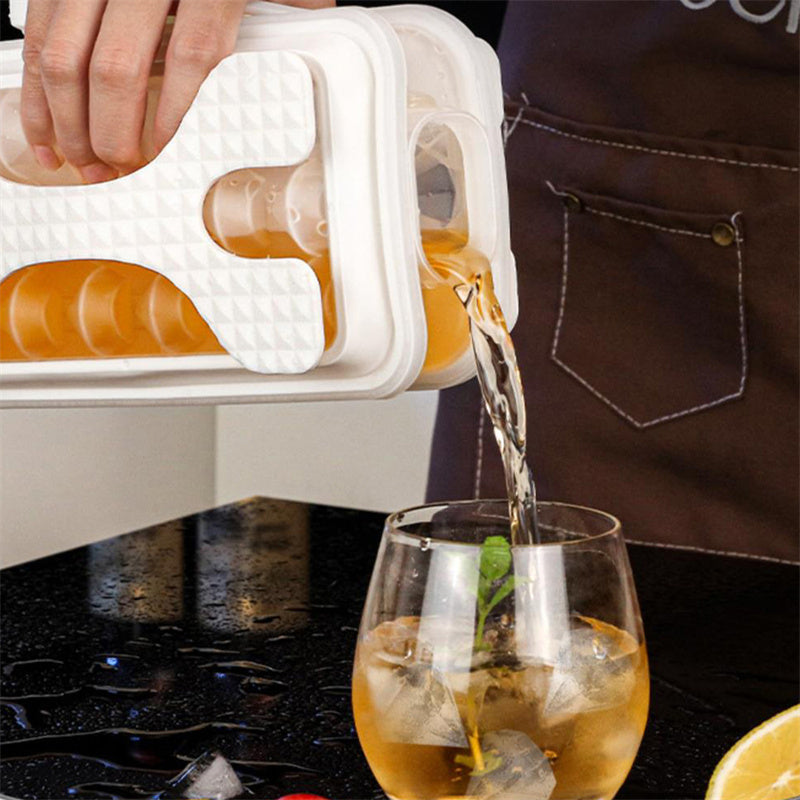 2in1 Portable Silicone Ice Ball Mold Ice Maker Water Bottle Ice Cube Mould Bottle Creative Ice Ball Diamond Curling Summer Kitchen Gadgets - KuzuSHOP