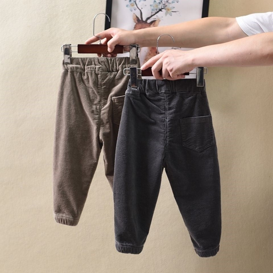 Children's Handsome Corduroy Casual Pants Winter Clothes - KuzuSHOP