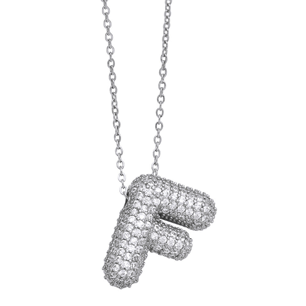 26 English Letter Necklace For Women Inlaid Zircon - KuzuSHOP
