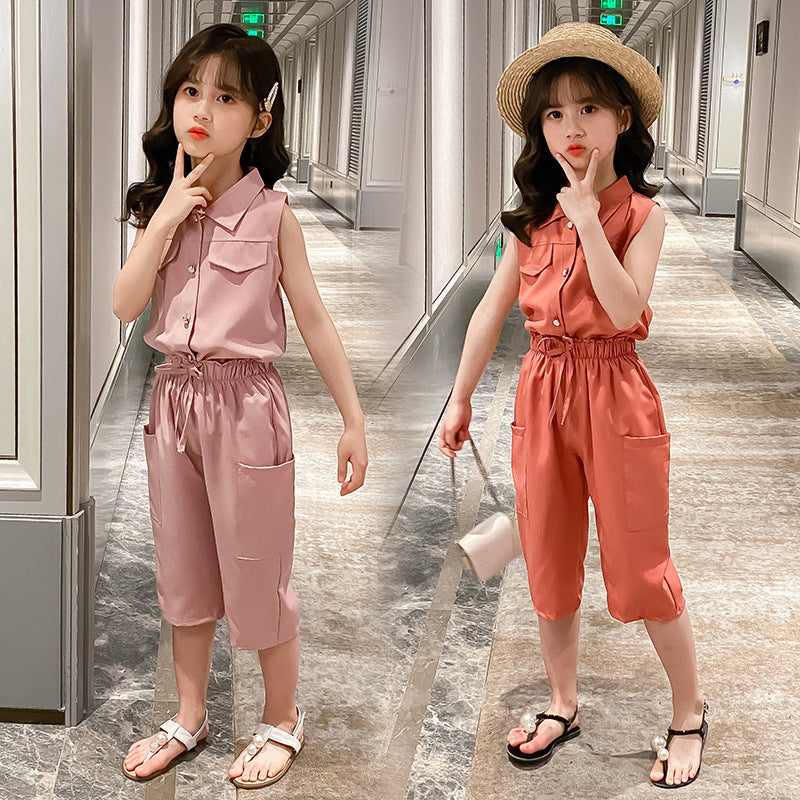 Two-piece Suit Girl Western Style Children Tooling Fashionable Princess - KuzuSHOP