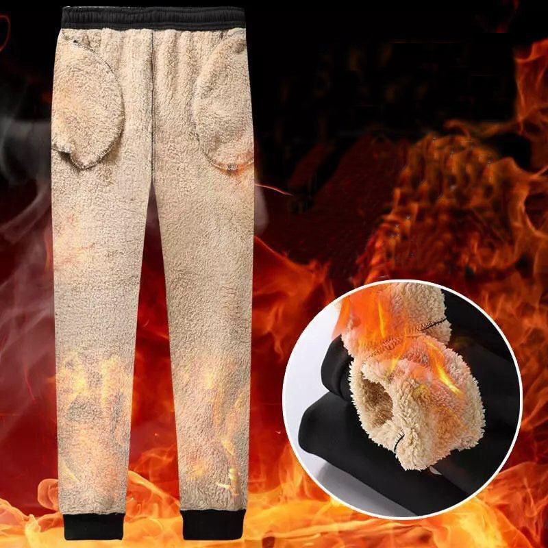 Autumn Winter Pants Men Women Trousers Warm Fleece Drawstring Pants M-5XL - KuzuSHOP